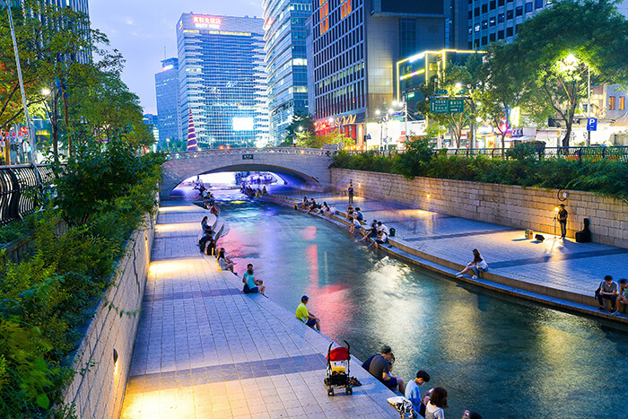 Cheonggyecheon Stream In Seoul