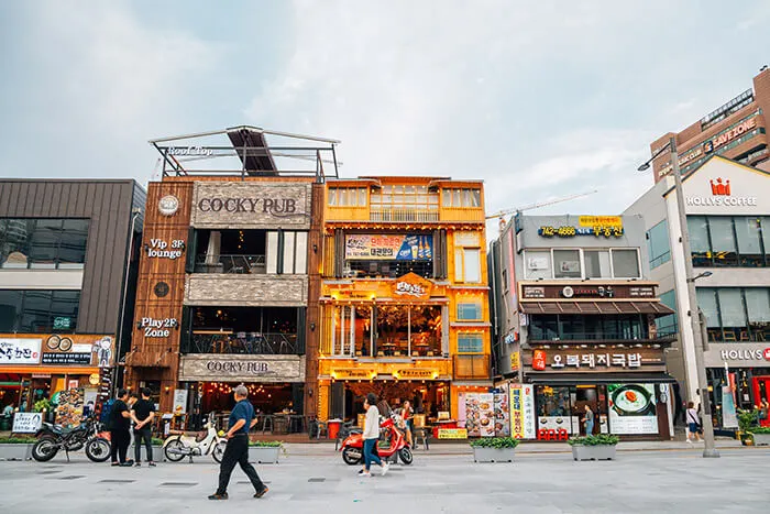 Haeundae beach restaurant street