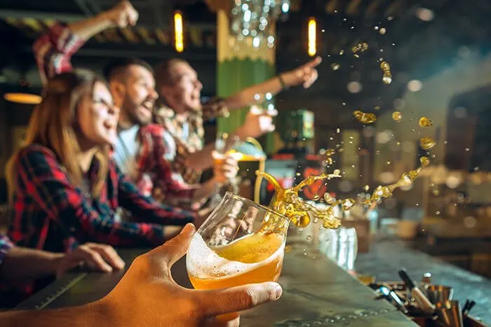 people drinking in pub