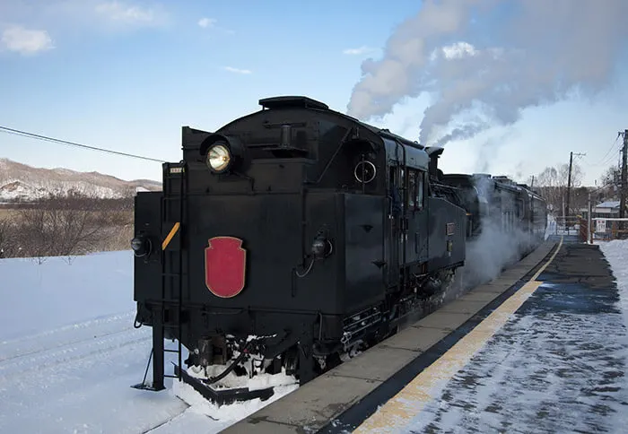 Steam train in Japan Hokkaido