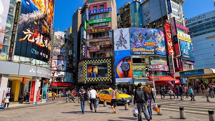 Ximending street market in Taipei