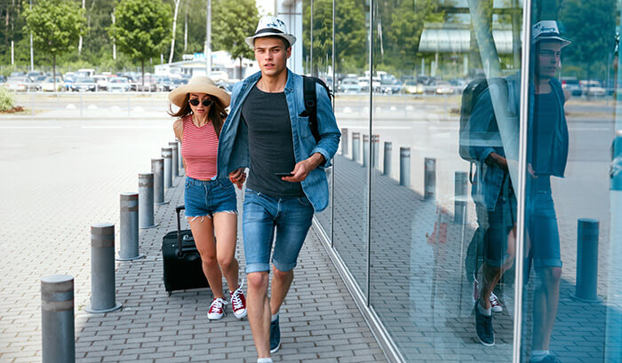 couple catching plane