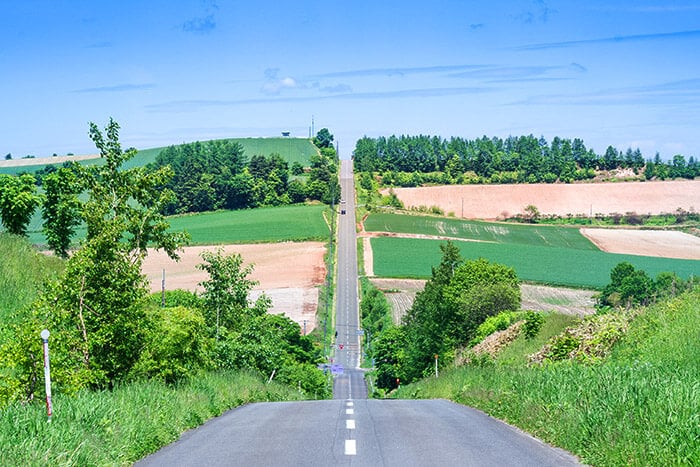 roller coaster road Biei Hokkaido