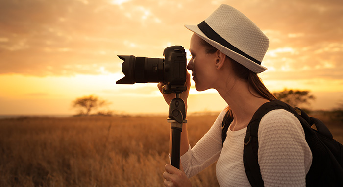 woman taking photo