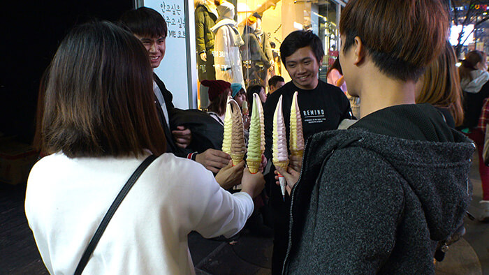 twist ice cream in Myeongdong