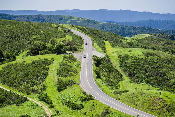 Cars driving on Skyline Boulevard