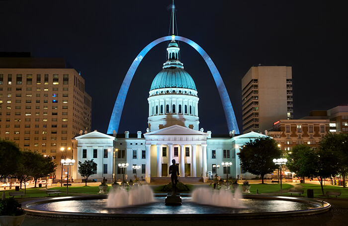 Old Courthouse building at night