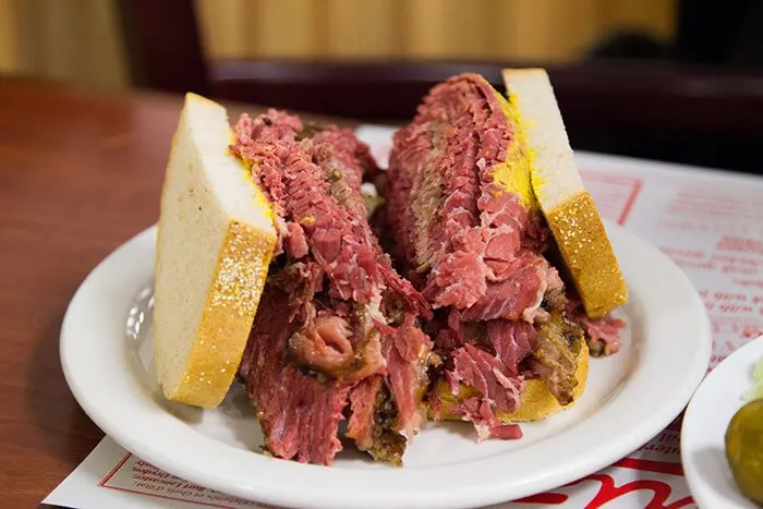 Schwartz smoked meat sandwich