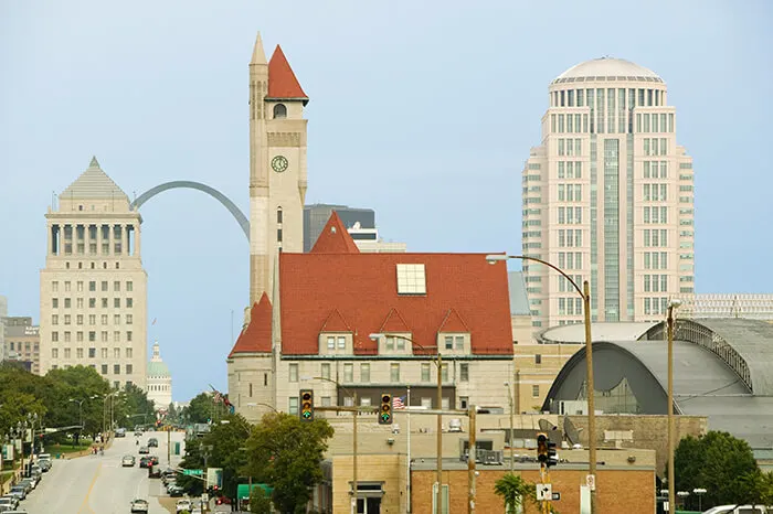 St. Louis skyline down Market Street