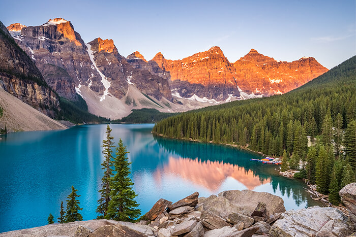 Sunrise over Moraine Lake