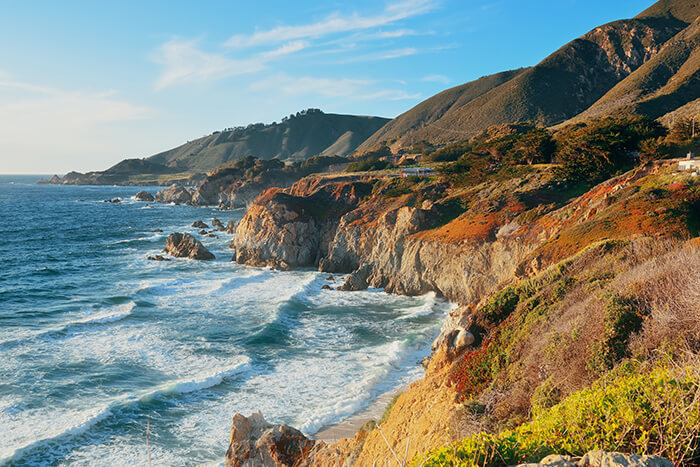 Seascape in Big Sur in California