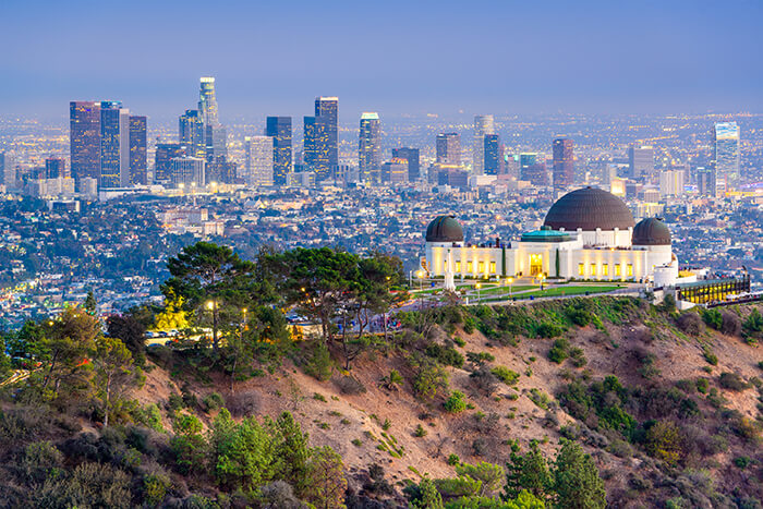 downtown skyline from Griffith Park