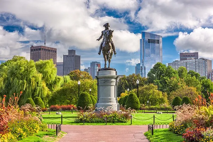 George Washington Monument at Public Garden in Boston
