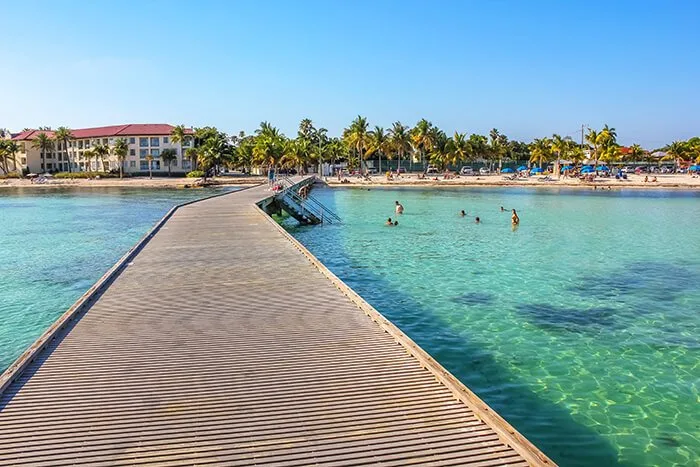 Wooden pier in Higgs Beach