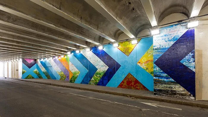 Ben Franklin Bridge Pedestrian Tunnel Mural